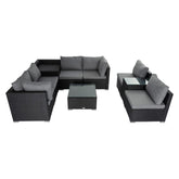 Modular Outdoor Lounge Set – 9pcs Sofa, Armchairs and Coffee Table